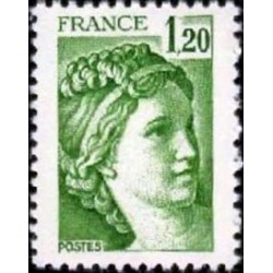 Timbre France Yvert No 2101b gomme tropicale variété Type Sabine