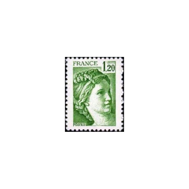 Timbre France Yvert No 2101b gomme tropicale variété Type Sabine