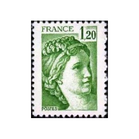 Timbre France Yvert No 2101b gomme tropicale variété Type Sabine