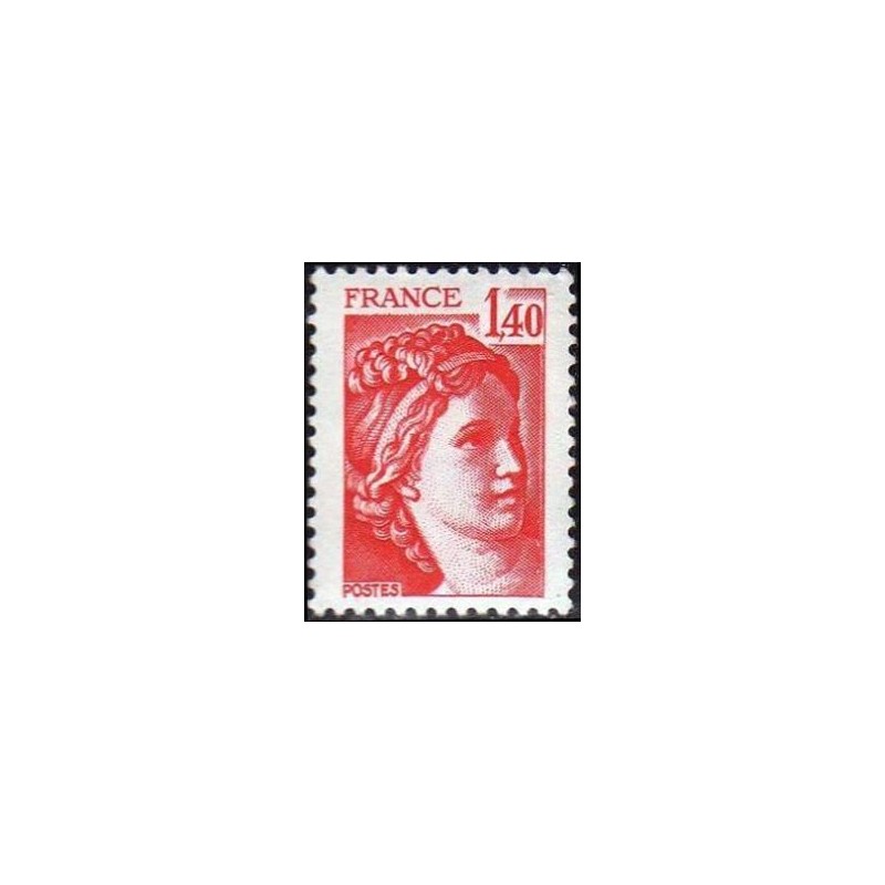 Timbre France Yvert No 2102b gomme tropicale variété Type Sabine