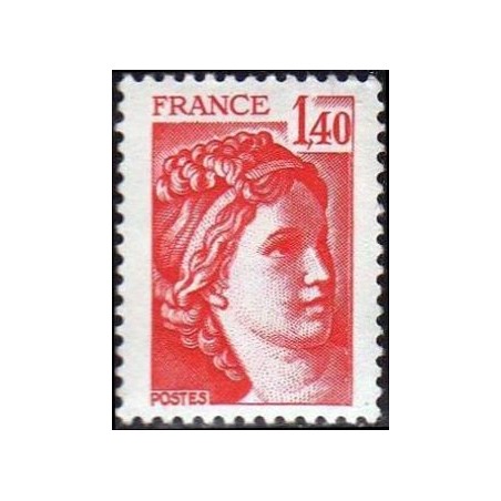 Timbre France Yvert No 2102b gomme tropicale variété Type Sabine