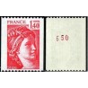 Timbre France Yvert No 2104a numéro rouge variété Type Sabine de roulette