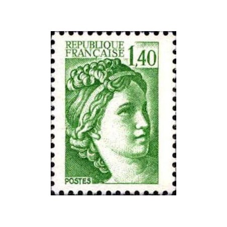 Timbre Yvert No 2154a gomme tropicale variété Type Sabine 1.40fr