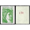 Timbre Yvert No 2157a numéro rouge variété Type Sabine de roulette 1.40fr