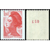 Timbre Yvert No 2192a numéro rouge variété type marianne Liberté roulette 1.60fr rouge