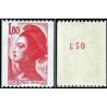 Timbre Yvert No 2223a numéro rouge variété Type marianne Liberté 1.80f rouge de roulette