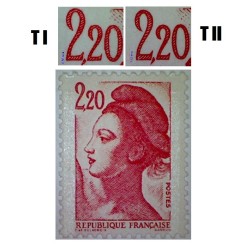 Timbre France Yvert No 2376a type II type liberté de Delacroix, 2.20fr rouge