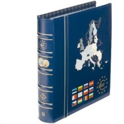 VISTA album numismatique euros volume 2, avec étui de protection,bleu 