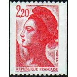 Timbre Yvert No 2379c gomme jaunatre brillante variété type liberté de gandon de roulette