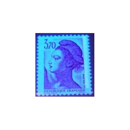 Timbre Yvert No 2486a Marianne type liberté de Delacroix 3.70fr rose une bande de phosphore à droite variété