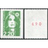 Timbre Yvert No 2718a numéro rouge variété de roulette