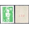 Timbre Yvert No 3008a numéro rouge variété de roulette