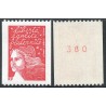 Timbre Yvert No 3418a numéro rouge variété type marianne du 14 juillet Luquet de roulette