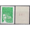 Timbre Yvert No 3458a numéro rouge variété type marianne du 14 juillet Luquet de roulette