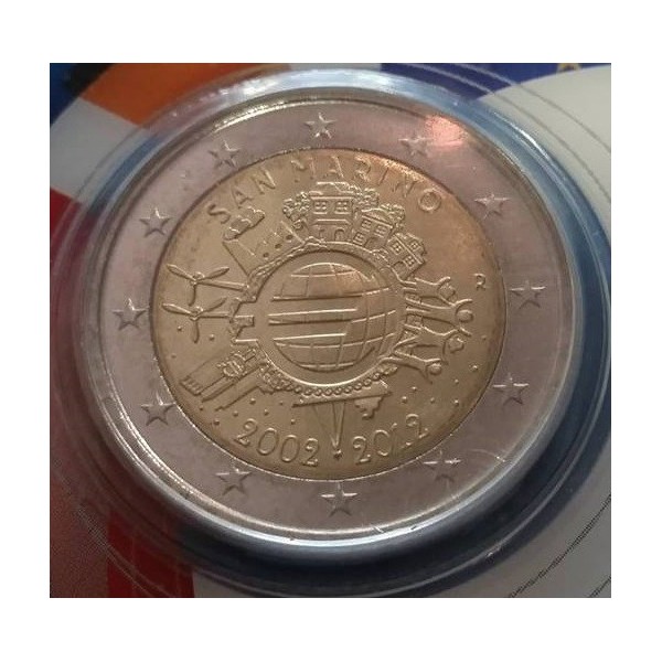 2 euros commémorative Saint Marin 2012 10 ans de l'euro