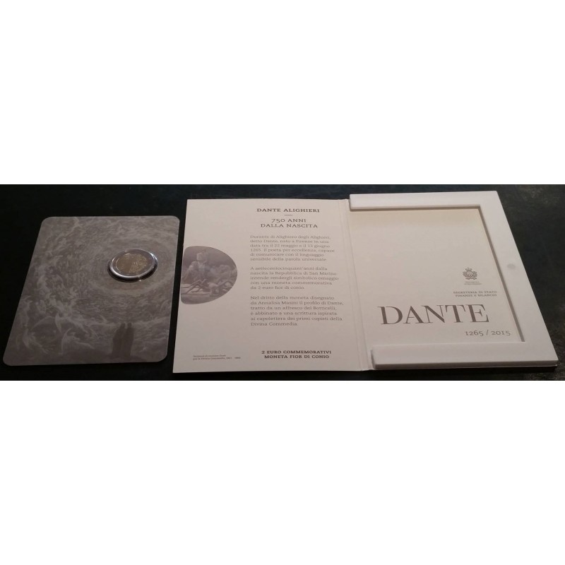 2 euros commémorative Saint Marin 2015 Dante Alighieri piece de monnaie €