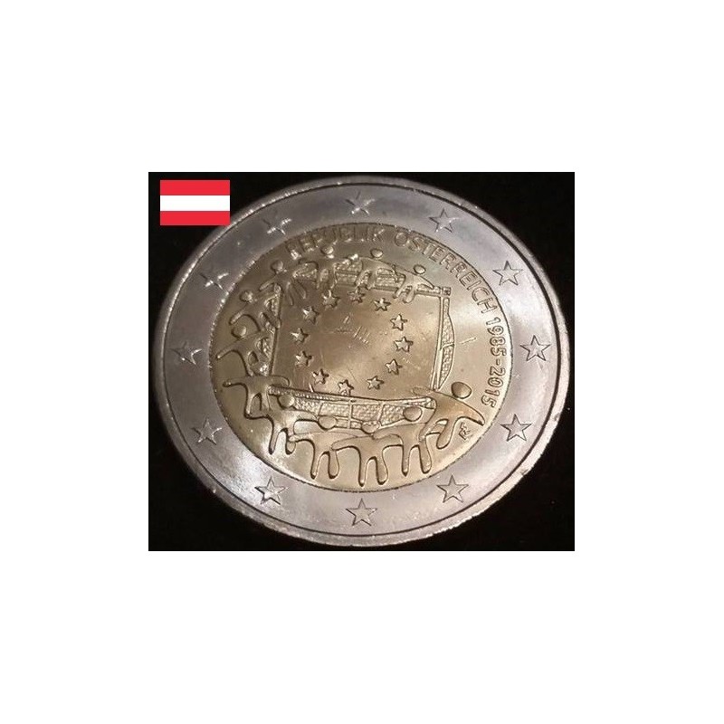 2 euros commémorative Autriche 2015 Drapeau piece de monnaie €