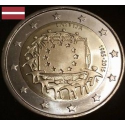 2 euros commémorative Lettonie 2015 Drapeau piece de monnaie €