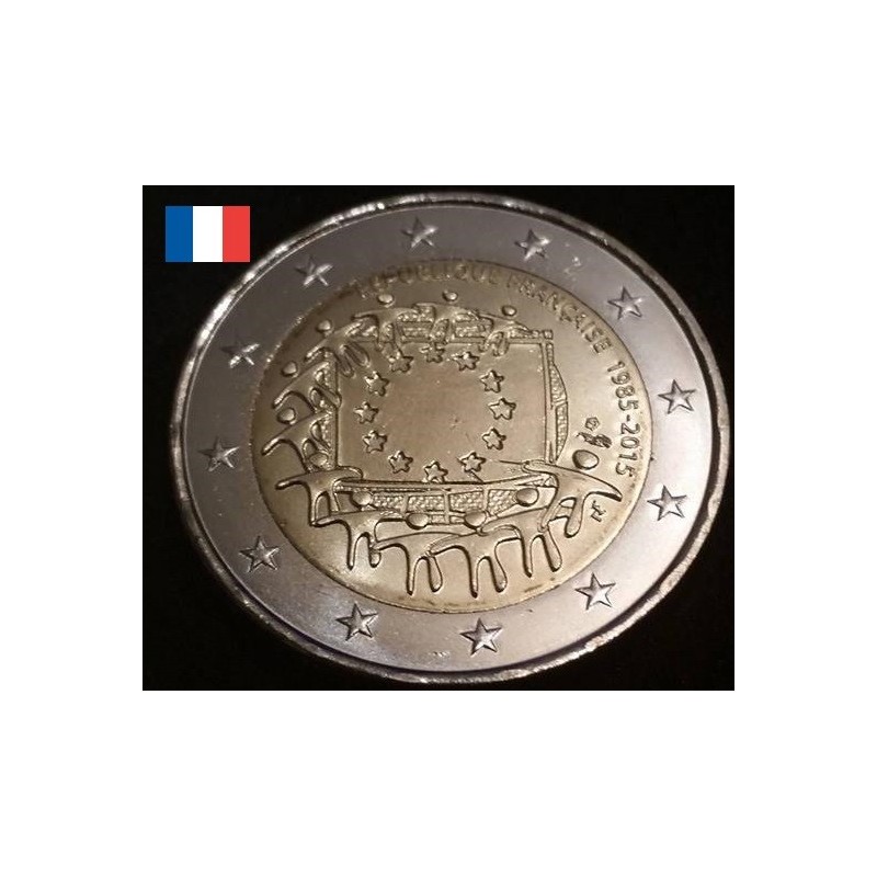 2 euros commémorative France 2015 Drapeau piece de monnaie €