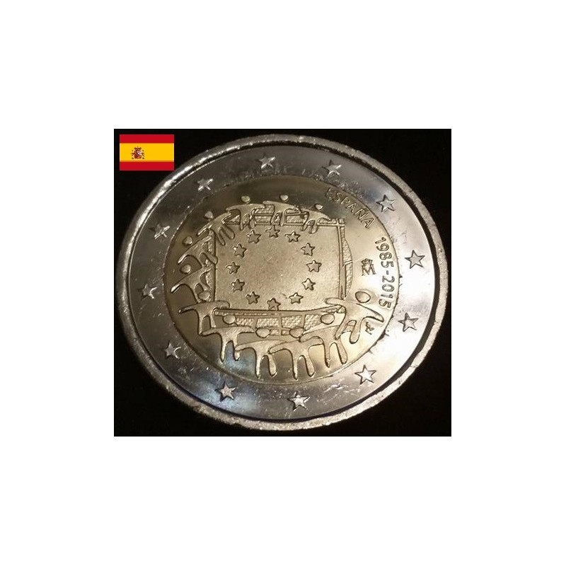 2 euros commémorative Espagne 2015 Drapeau piece de monnaie
