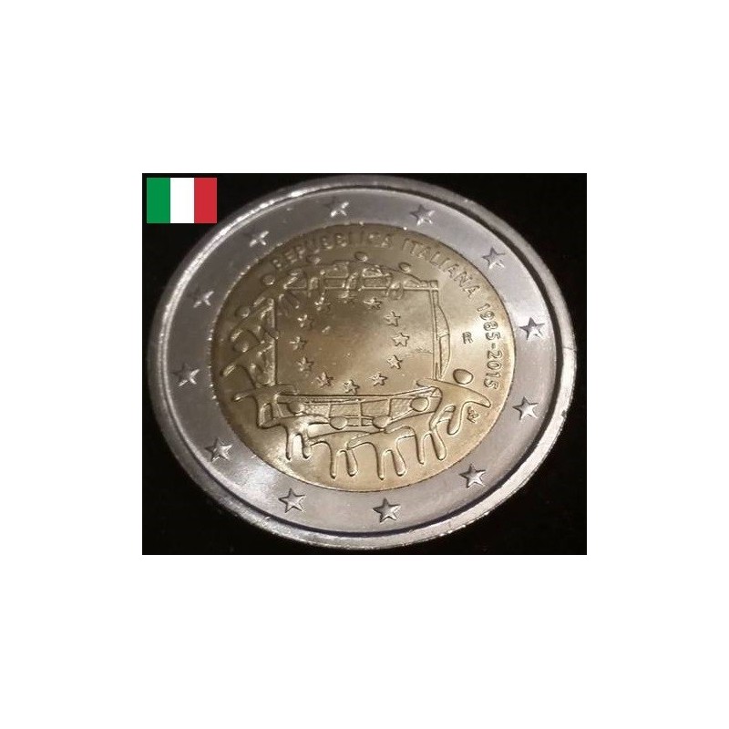 2 euros commémorative Italie 2015 Drapeau  piece de monnaie €