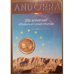 2 euros commémorative Andorre 2014 entré au conseil de l'europe piece de monnaie €