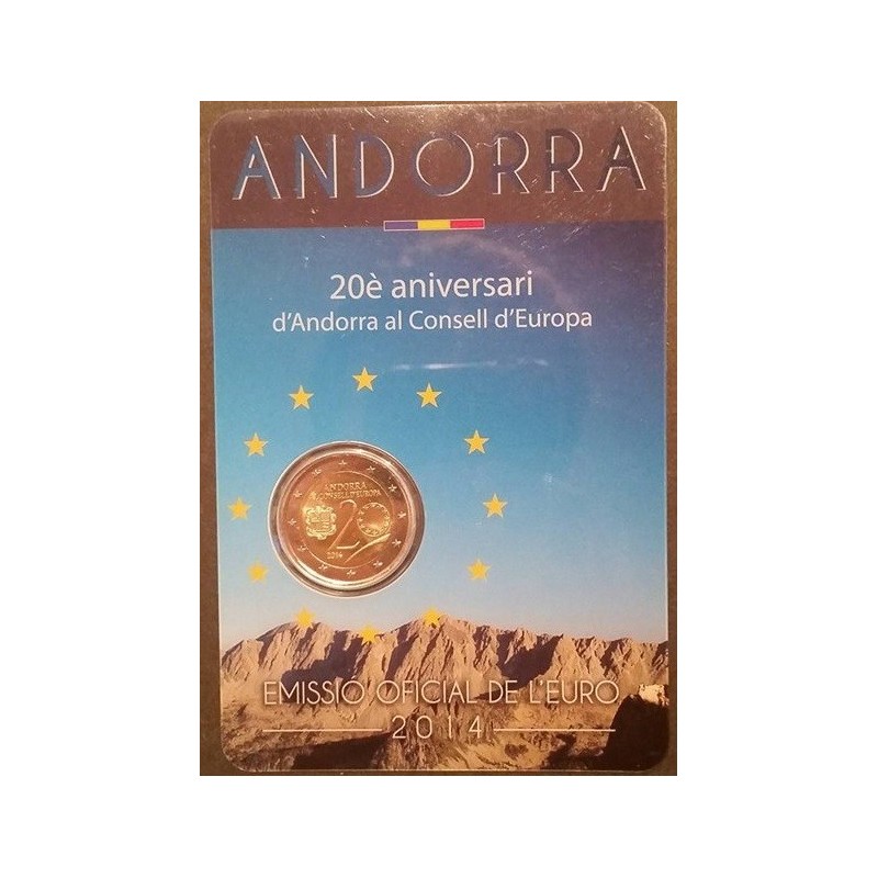 2 euros commémorative Andorre 2014 entré au conseil de l'europe piece de monnaie €