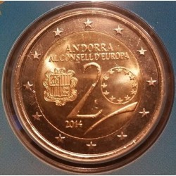 2 euros commémorative Andorre 2014 entré au conseil de l'europe piece de monnaie €