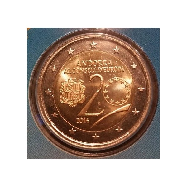2 euros commémorative Andorre 2014 entré au conseil de l'europe piece de monnaie €