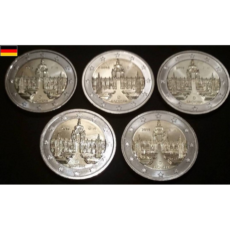 2 euros commémoratives allemagne 2016 5 ateliers Saxe pieces de monnaie €