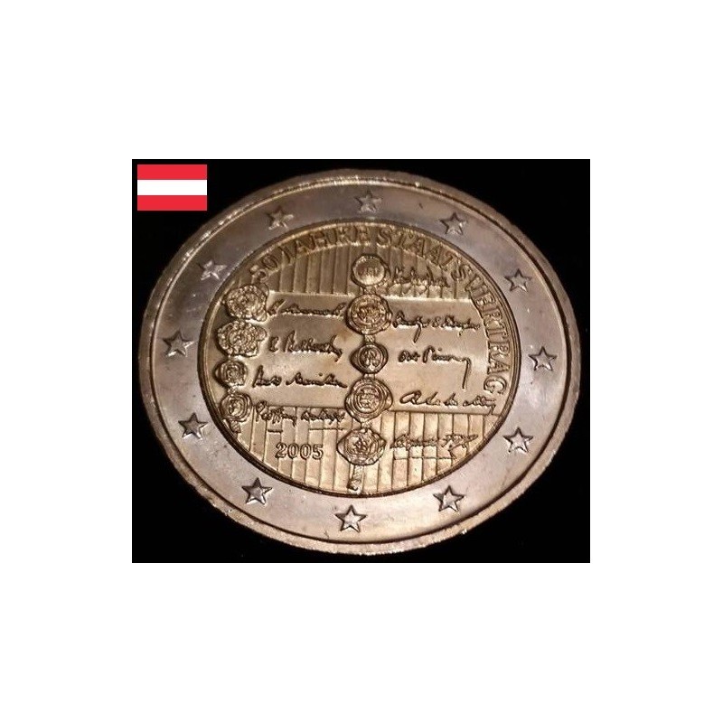 Pièce de 2 euros commémorative Autriche 2005 Traité d'Etat autrichien