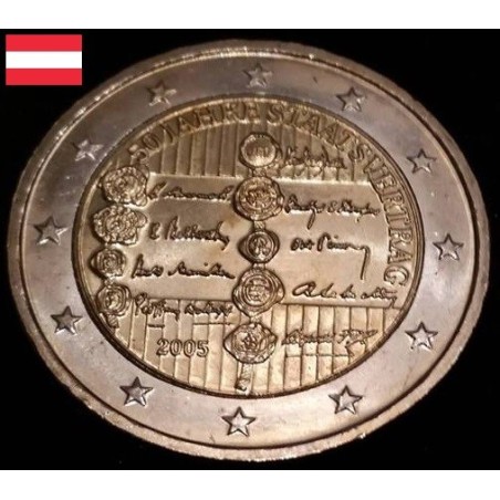 Pièce de 2 euros commémorative Autriche 2005 Traité d'Etat autrichien