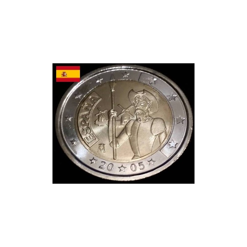 Pièce de 2 euros commémorative Espagne 2005 Don Quichotte de la Manche