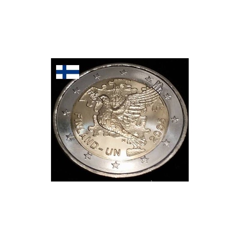 Pièce de 2 euros commémorative Finlande 2005 adhésion de la Finlande aux Nations unies