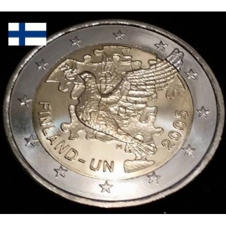 Pièce de 2 euros commémorative Finlande 2005 adhésion de la Finlande aux Nations unies