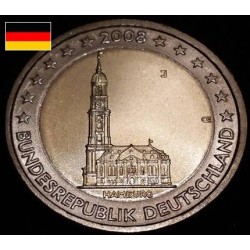 2 euros commémorative Allemagne 2008 Hambourg piece de monnaie €