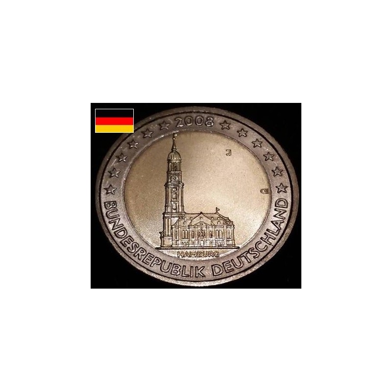 2 euros commémorative Allemagne 2008 Hambourg piece de monnaie €