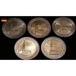 2 euros commémorative Allemagne 2008 5 ateliers Hambourg  pieces de monnaie €