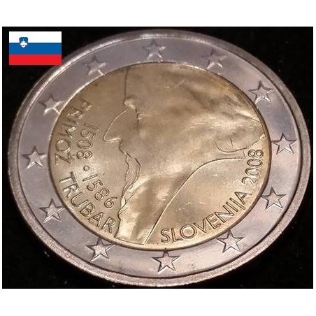 2 euros  commémorative Slovénie 2008 Primož Trubar piece de monnaie €