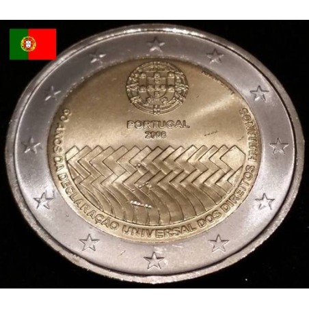 2 euros commémorative Portugal 2008 Déclaration Universelle des Droits de l'Homme piece de monnaie €