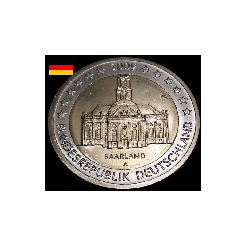 2 euros commémorative Allemagne 2009 Sarre piece de monnaie €