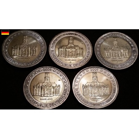 2 euros commémorative Allemagne 2009 5 ateliers Sarre piece de monnaie €