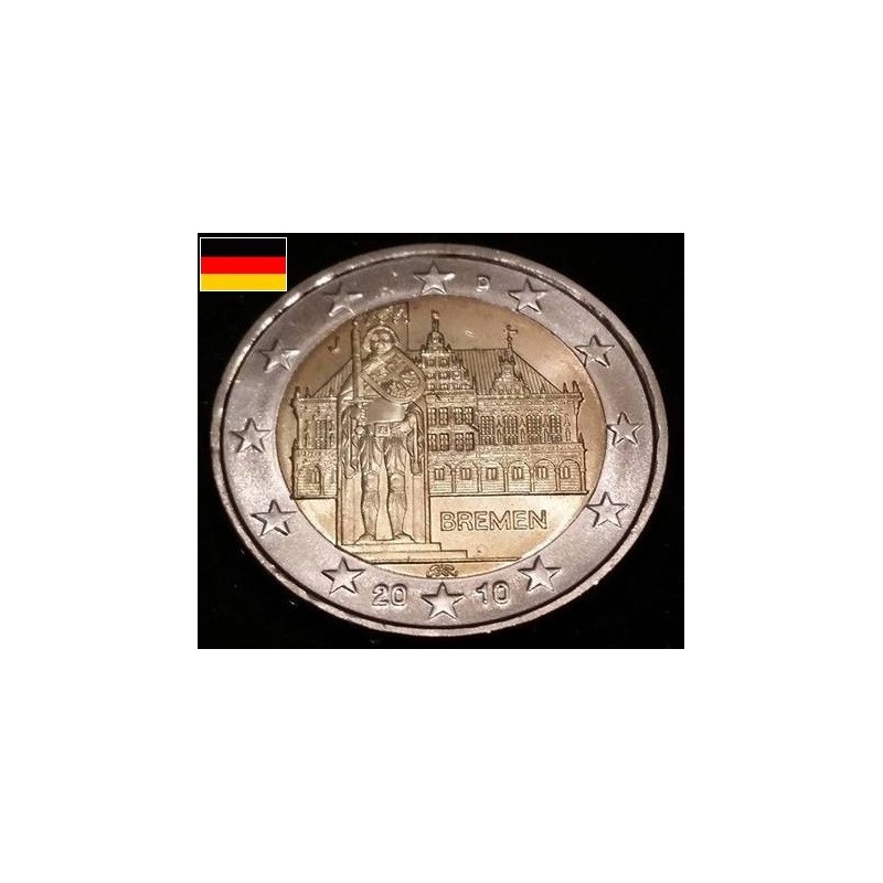 2 euros commémorative Allemagne 2010 Brème et sa statue de Roland  pièce de monnaie €