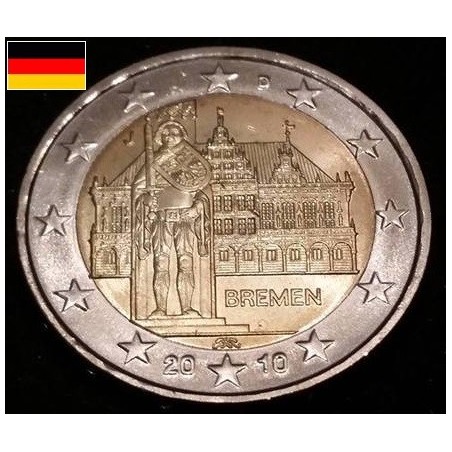 2 euros commémorative Allemagne 2010 Brème et sa statue de Roland  pièce de monnaie €