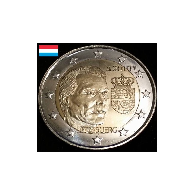 2 euros commémorative Luxembourg 2010  armoiries du Grand-Duc pièce de monnaie €