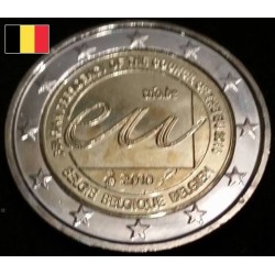 2 euros commémorative Belgique 2010 Présidence de la Belgique à l'Union Européenne piece de monnaie €