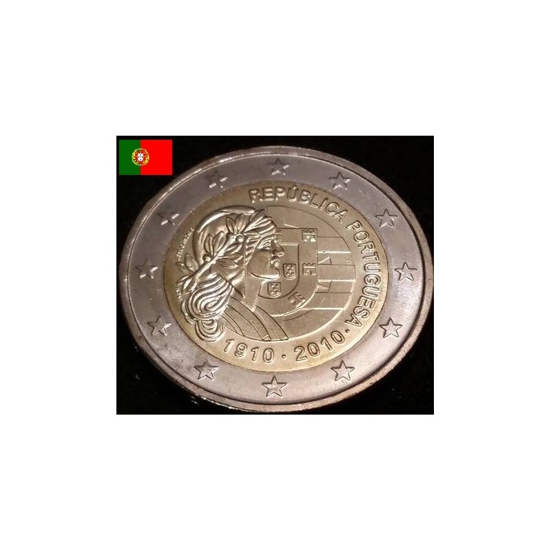 2 euros commémorative Portugal 2010 anniversaire de la République Portugaise piece de monnaie €