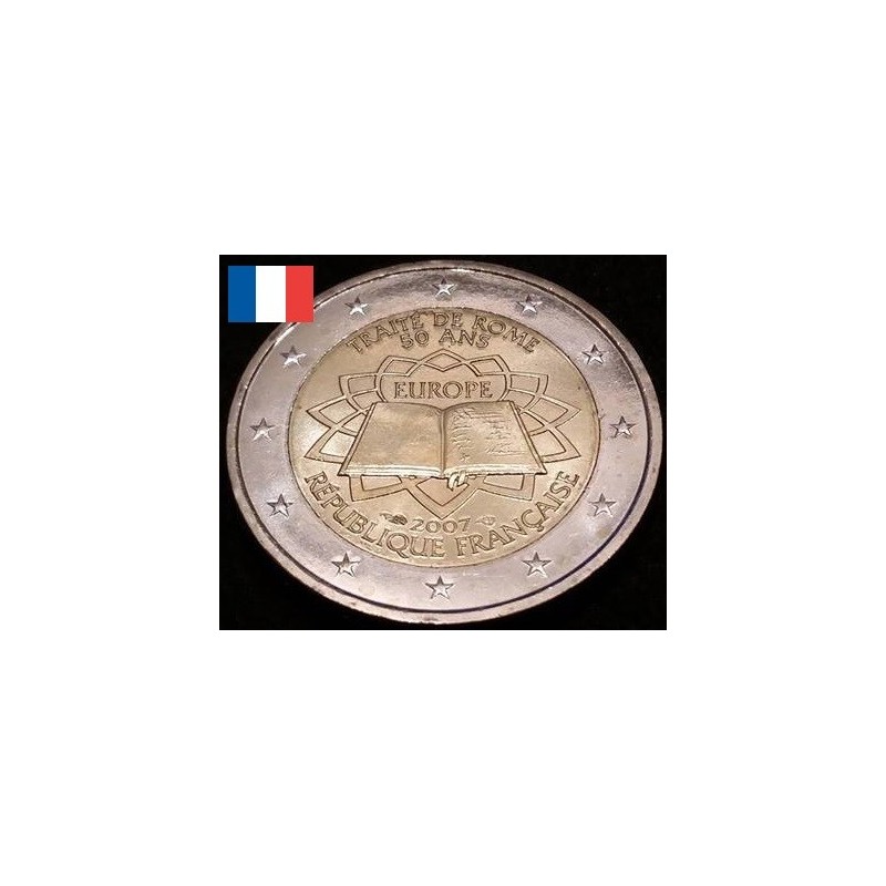 2 euros commémorative France 2007 Traité de Rome emission commune