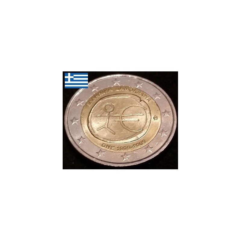 2 euros commémorative Grece 2009 EMU piece de monnaie €