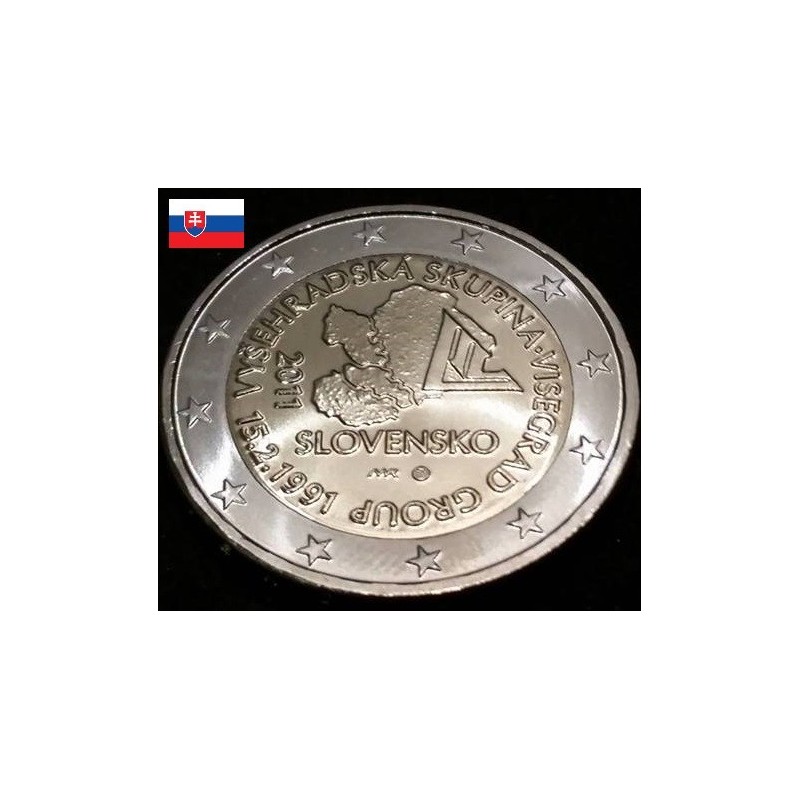 2 euros commémorative Slovaquie 2011 Groupe de Visegrád piece de monnaie €